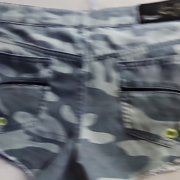 Fox Green Jean Shorts with Distressed Hem - Picture 7 of 10